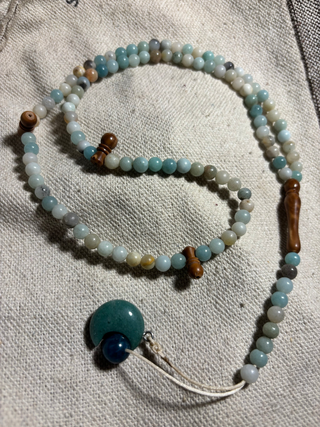 Amazonite with crescent and moon