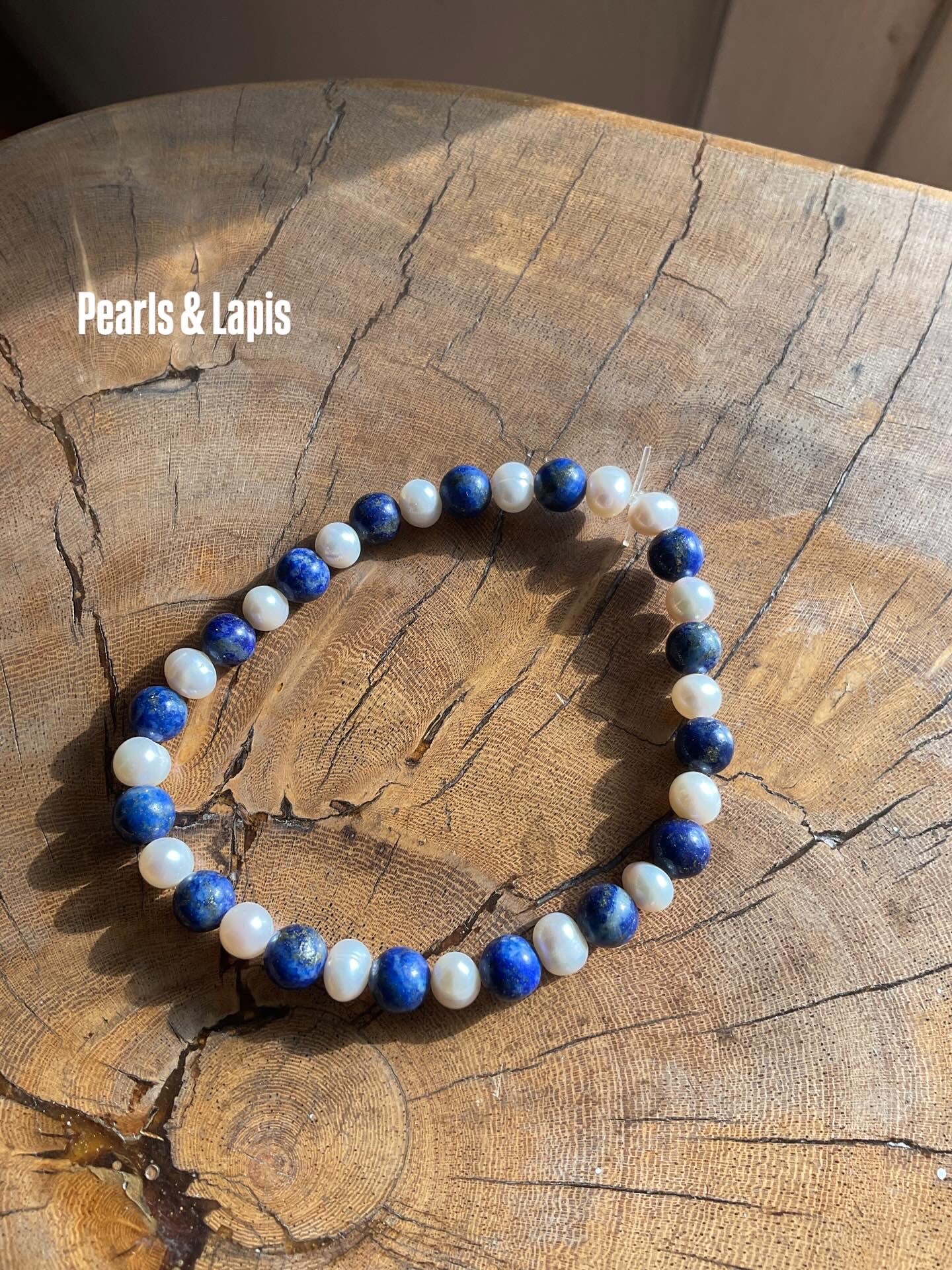 Pearls & lapis bracelet
