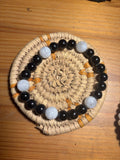 Black tourmaline and rainbow moonstone