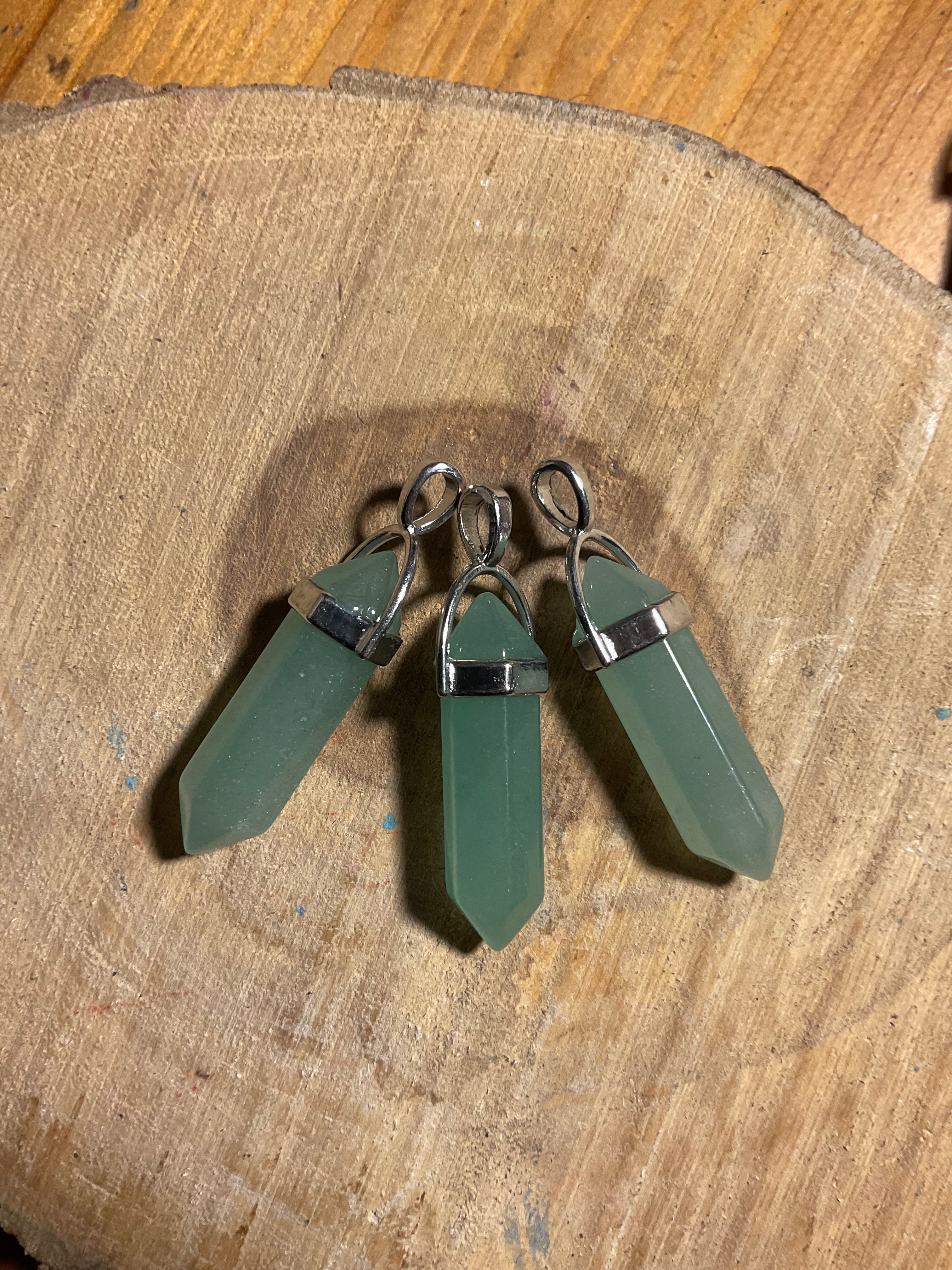 Green aventurine bullet pendant