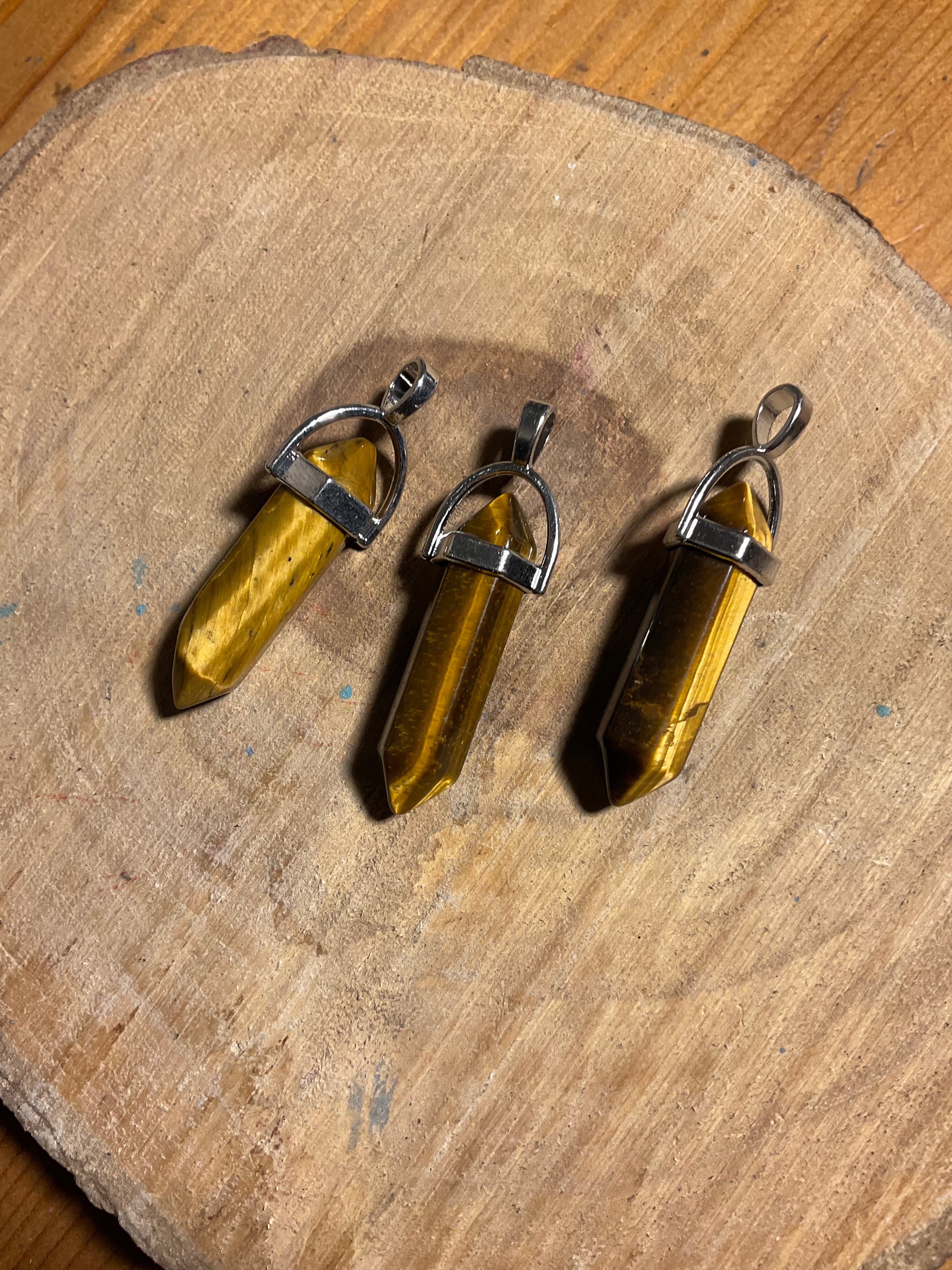 Tiger eye bullet pendant