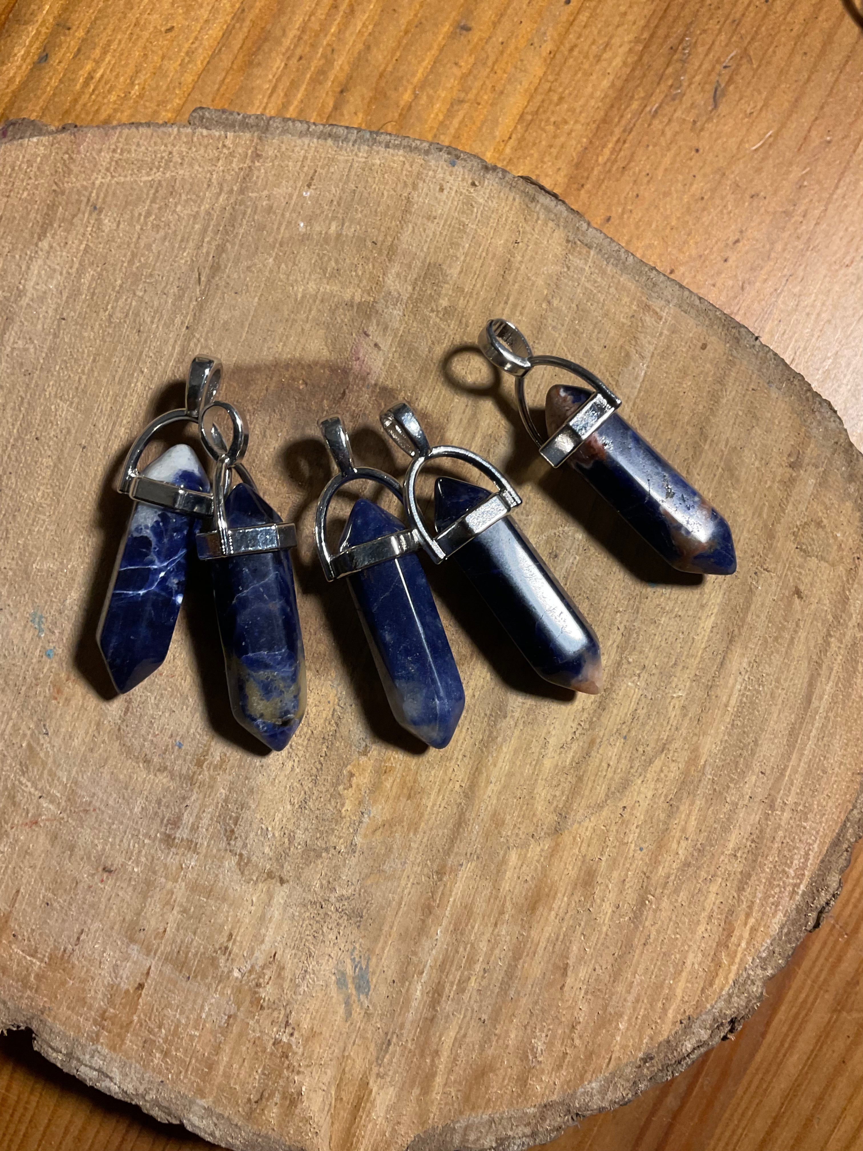 Sodalite bullet pendant