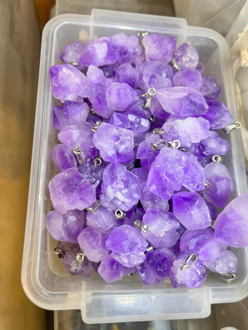 Raw amethyst pendant