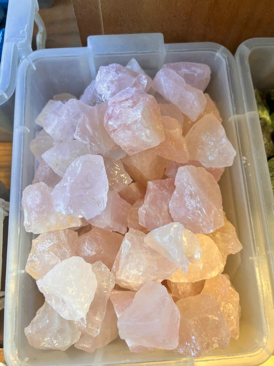 Rose quartz rough stone