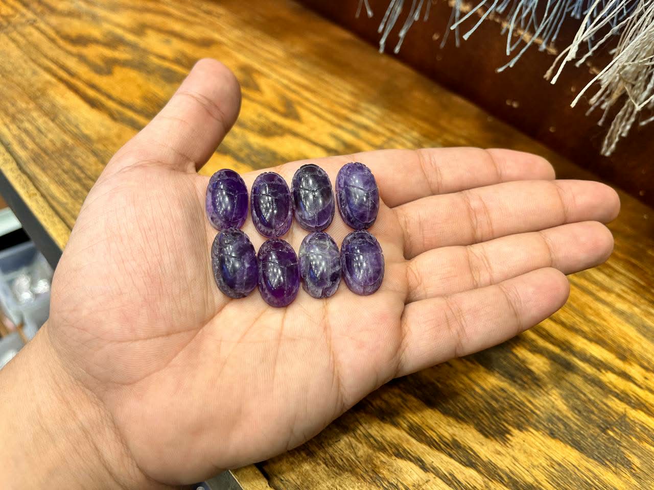 Amethyst scarab stone