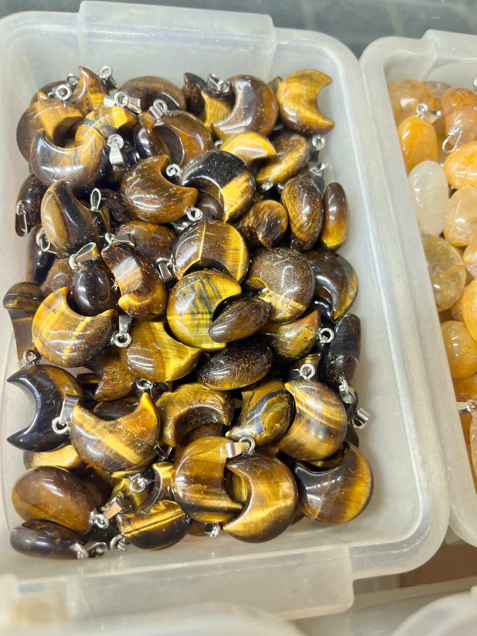 Tiger eye moon pendant