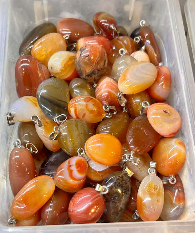 Orange agate pendant