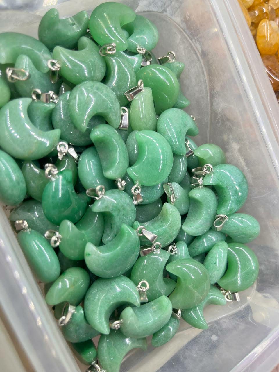 Aventurine moon pendant