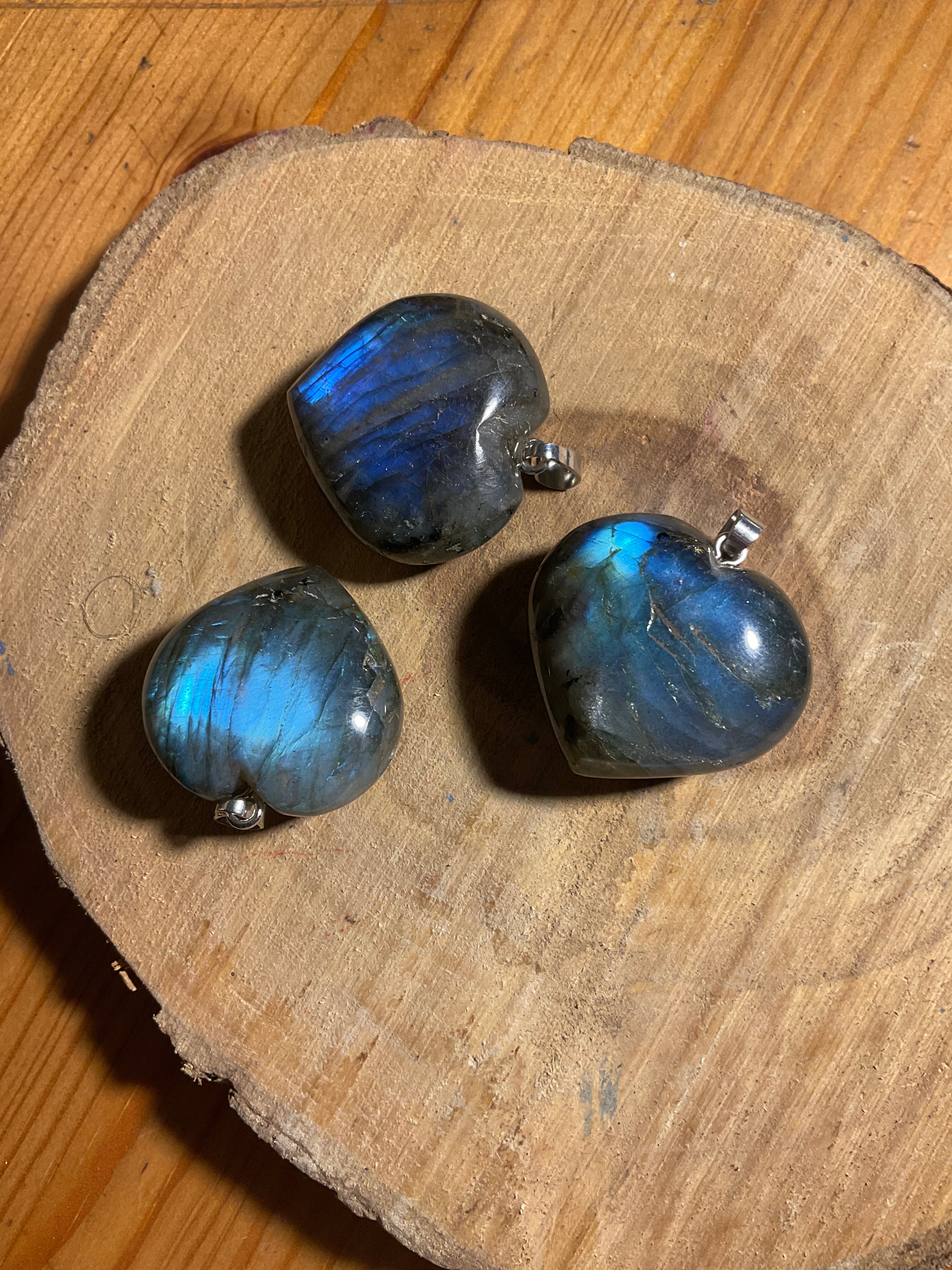Labradorite heart